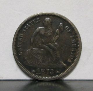 1873 Seated Liberty Dime - With Arrows Obv B