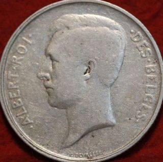 1911 - Fr Belgium 2 Francs Silver Foreign Coin