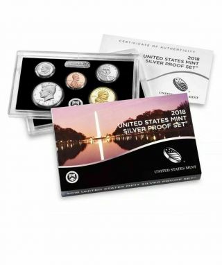 2018 - S United States Silver Proof Set Complete And