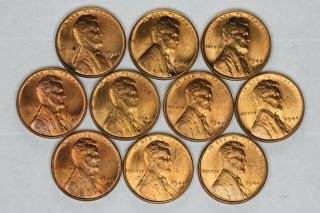 Roll Of 50 Uncirculated 1944 P Lincoln Wheat Cents