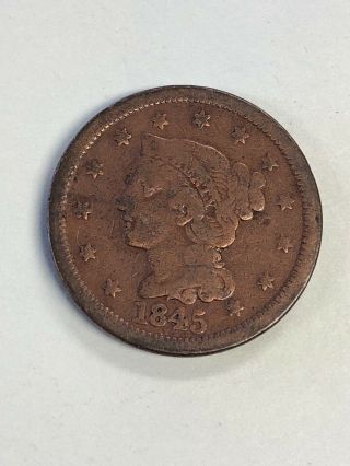1845 Coronet Head Large Cent