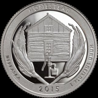 2015 S Nebraska Quarter Atb Homestead Monument Gem Proof Deep Cameo Us Coin