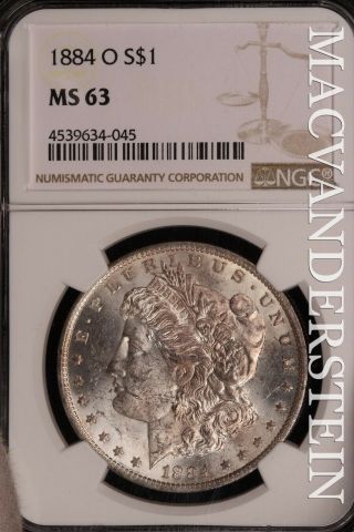 1884 - O Morgan Dollar - Ngc Ms 63 - Brilliant Uncirculated,  Slc43
