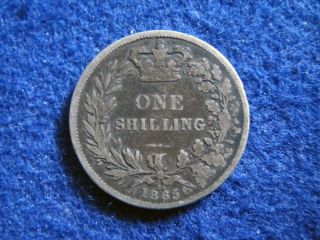 1865 Great Britain Silver Shilling = Die 86 - Circ.  - U S