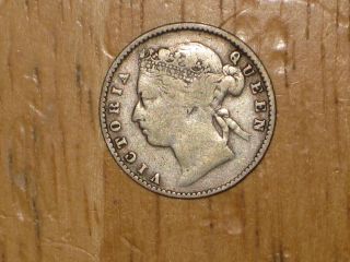 Straits Settlements 1881 silver 10 Cents coin Fine 2