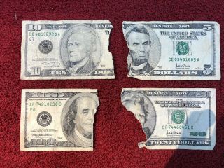 U.  S.  Paper Money 100 Dollar 20 Dollar 10 Dollar 5 Dollar Notes