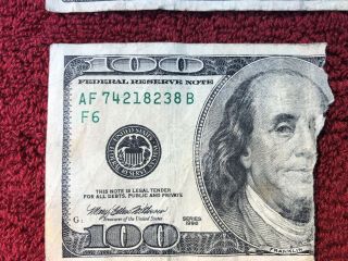 u.  s.  paper money 100 dollar 20 dollar 10 dollar 5 dollar notes 3