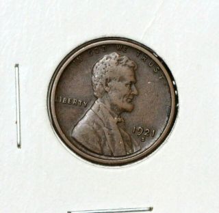 1921 - S 1c Lincoln Wheat Cent Vf,  Example For Your Album