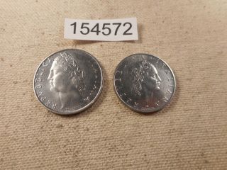 1956 R Italy 50,  100 Lire - Raw Collector Grade Album Coins - 154572