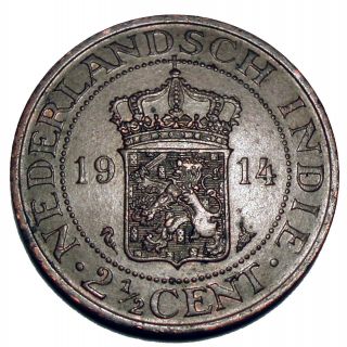 Netherlands East Indies 2 - 1/2 Cents 1914 F54