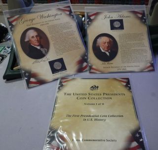 United States Presidents Coin Postal Commemorative Society Washington & Adams