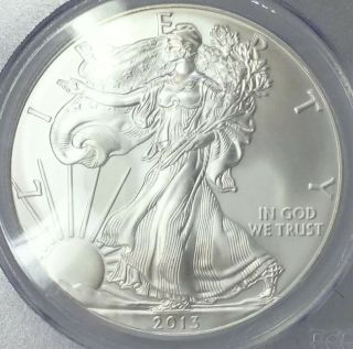 2013 Silver Eagle Pcgs Ms70 First Strike Signed By John M.  Mercanti