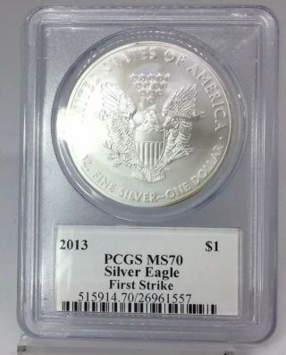 2013 Silver Eagle PCGS MS70 First Strike Signed By John M.  Mercanti 4