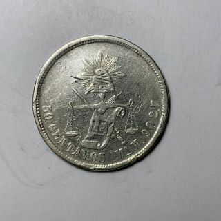 1879 Mo M Mexico Silver 50 Centavos
