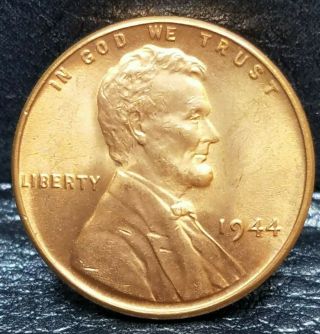 1944 Lincoln Wheat Penny Cent - Choice/gem/ Brilliant Uncirculated 58