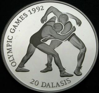 Gambia 20 Dalasis 1993 Proof - Silver - Olympic Games - Wrestlers - 1491 ¤