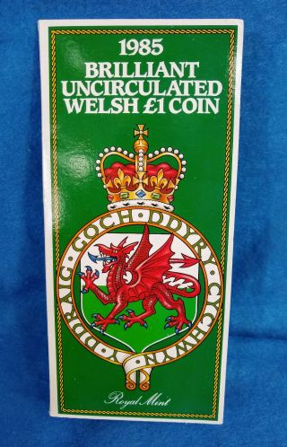 1985 Welsh Leek Brilliant Uncirculated £1 One Pound Coin Pack