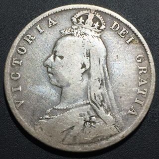 Old World Coin: 1890 Great Britain Half Crown, .  925 Silver