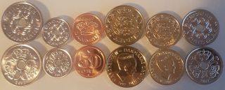 Denmark 2017 Set 6 Coins 50 Ore 1 2 5 10 20 Kroner Queen Margrethe Ii Unc