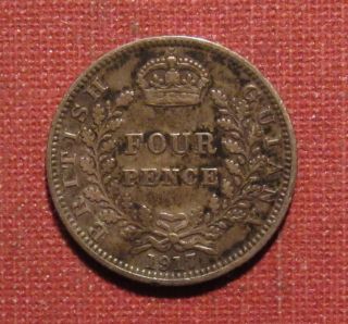1917 British Guiana 4 Pence - Small 20th Century Colonial Silver,  Low Mintage