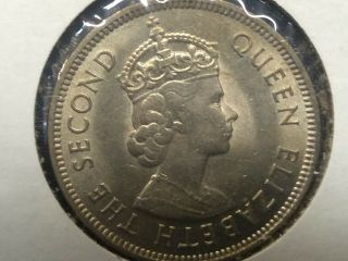 1957 KN Malaya & British North Borneo 20 cents Coin,  Uncirculated 3