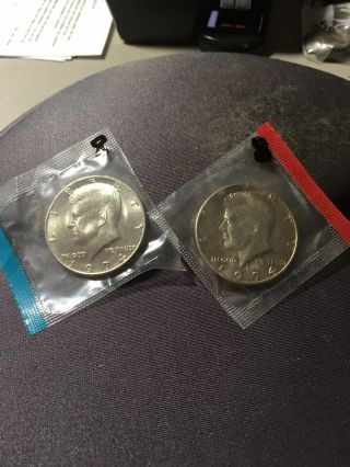 1974 - P And 1974 - D Gem Bu Kennedy Half Dollars In Cello Packs 8