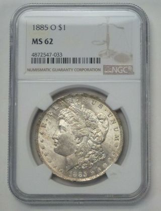 1885 Morgan Silver Dollar Ngc Ms62 Striped Toning