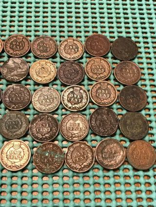 Complete Roll of 50 1905 Indian Head Pennies 6