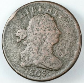 1803 Draped Bust Half Cent 1/2c - C - 1 -