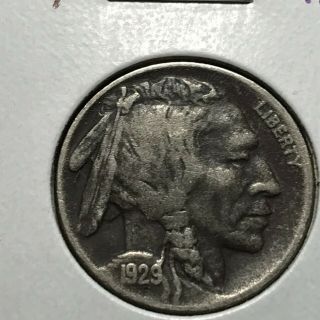 1929 Us.  Indian Head / Buffalo Nickel / Vf Details
