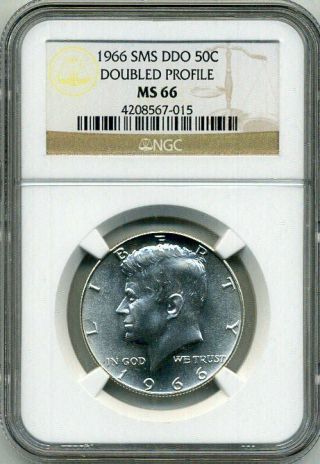 1966 Kennedy Double Die Obv - Doubled Profile Ngc Sms 66 Rare
