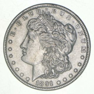 Au/unc - 1891 Morgan Silver Dollar $1.  00 327