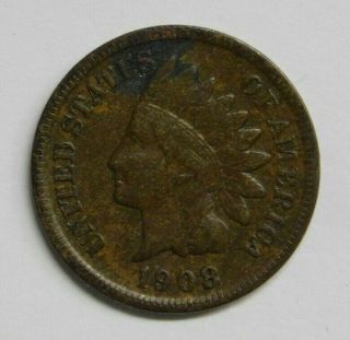 1908 S San Francisco Indian Head Cent Vg Scarce Key Date Check Pics