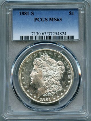 1881 - S Pcgs Ms - 63 Morgan Silver Dollar Very Close To Prooflike Starts 1c