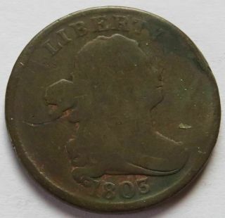 1803 Draped Bust Half Cent,  Vintage Early Date 1/2c Penny Coin (021840j)