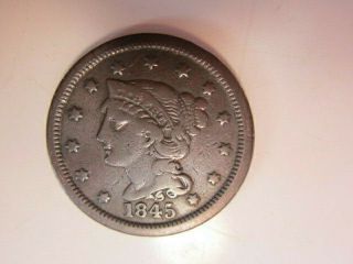 Large Cent 1845 Fine