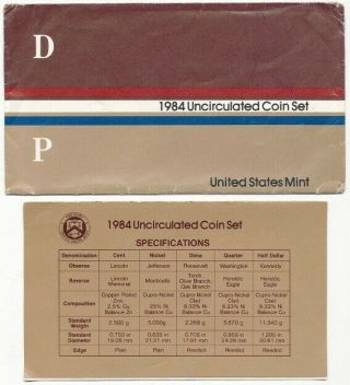 1984 United States Uncirculated Coin Set Exact Shown
