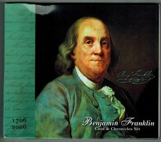 Benjamin Franklin Coin And Chronicles Set Us Silver Dollar
