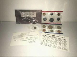 1996 United States Uncirculated Coin Set W/ 50th Ann.  Roosevelt Dime