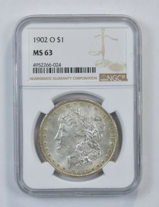 Choice Unc 1902 - O Morgan Silver Dollar - Graded Ngc - Ms - 63 983
