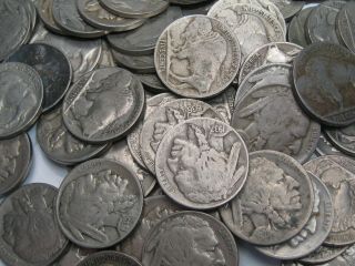 100 Full - Date BUFFALO Nickels.  Mostly 1930 ' s.  21 6