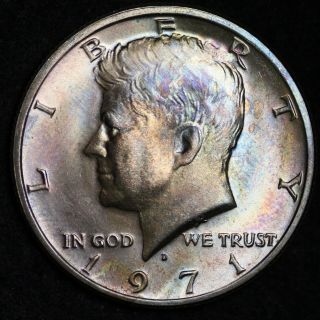 Uncirculated 1971 D Kennedy Silver Half Dollar