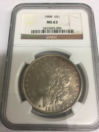 1888 Morgan Silver Dollar Ngc Graded Ms63