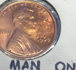 1969 Lincoln Cent Counterstamped Apollo 11 Moon Landing 7/20/69 Penny Coin 4
