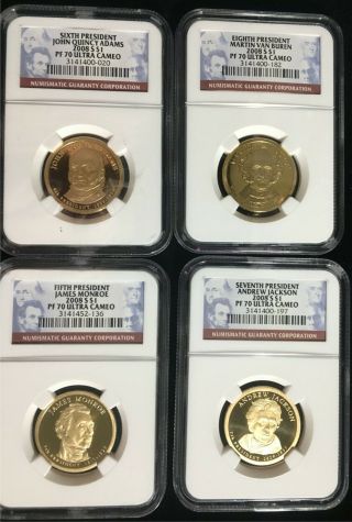 2008 S Presidential 4 - Coin Proof Set - Ngc Pf70 Proof Ultra Cameo