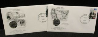 2004 P & D First Day Of Issue Louisiana Purchase Nickel W/postage Enn Coins