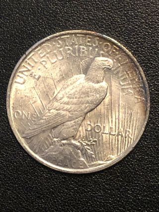 1922 Silver Peace Dollar $1 Rainbow Toned 90 Silver 2