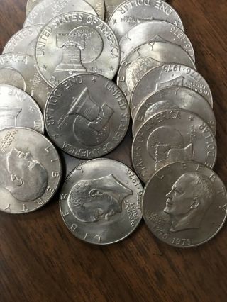 On 1976 Bicentennial Ike One Dollar Coins Fv To Au