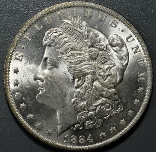 1884 - O Morgan Silver Dollar,  Grade Choice Bu,  Ld7