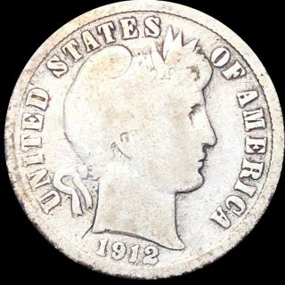 1912 - S Barber Dime Nicely Circulated San Francisco High End 10c Shiny Silver Nr